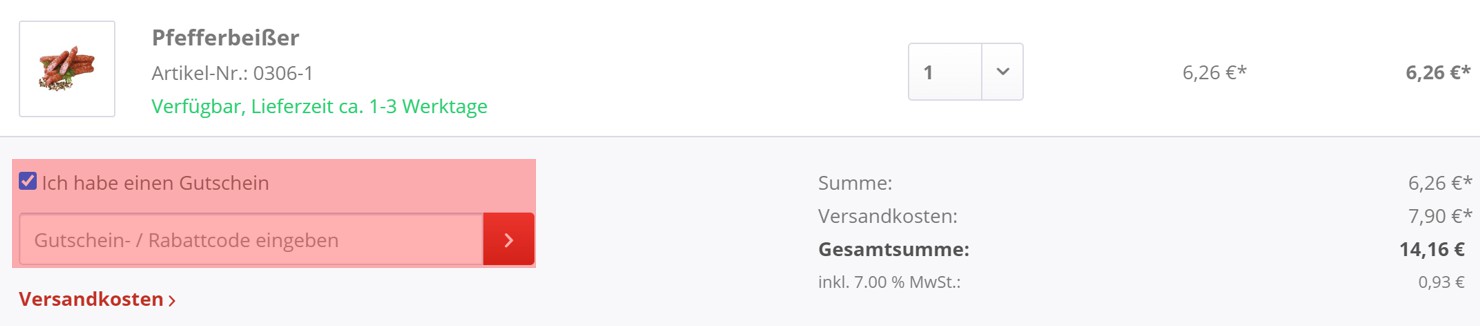 wie ist ein Landmetzger Schiessl Gutscheincode einzulösen