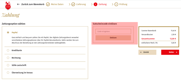 wie ist ein Lebkuchen Schmidt Gutscheincode einzulösen