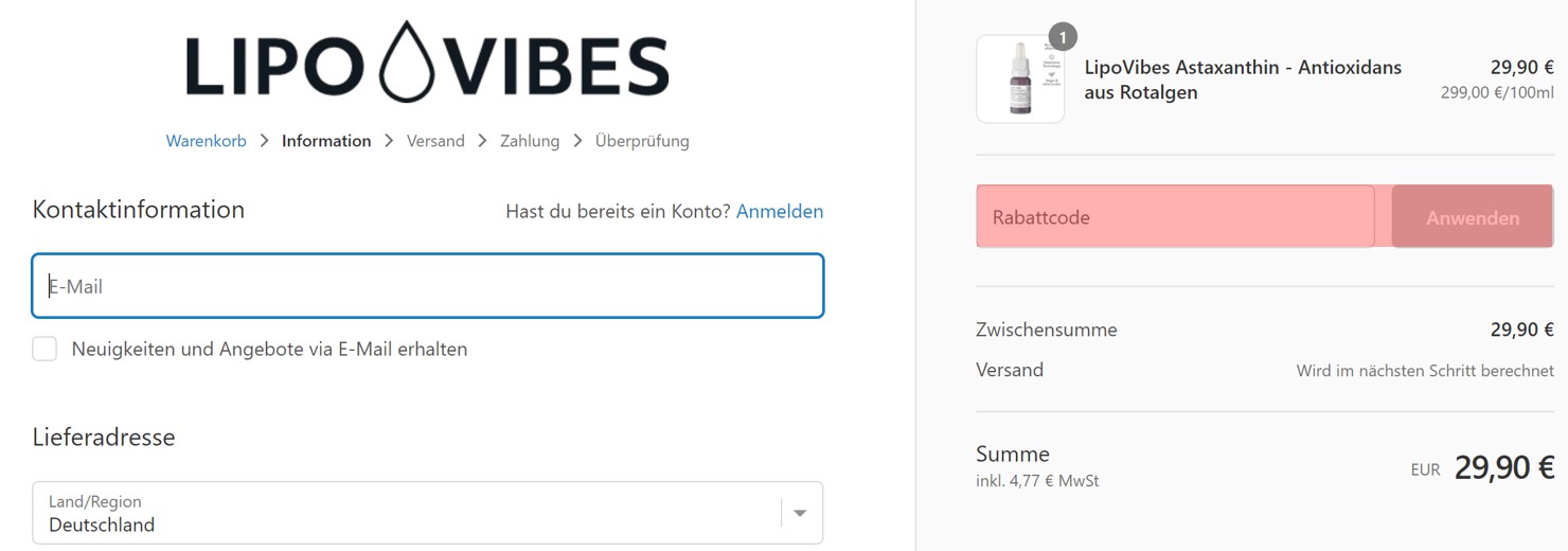 wie ist ein LipoVibes Gutscheincode einzulösen