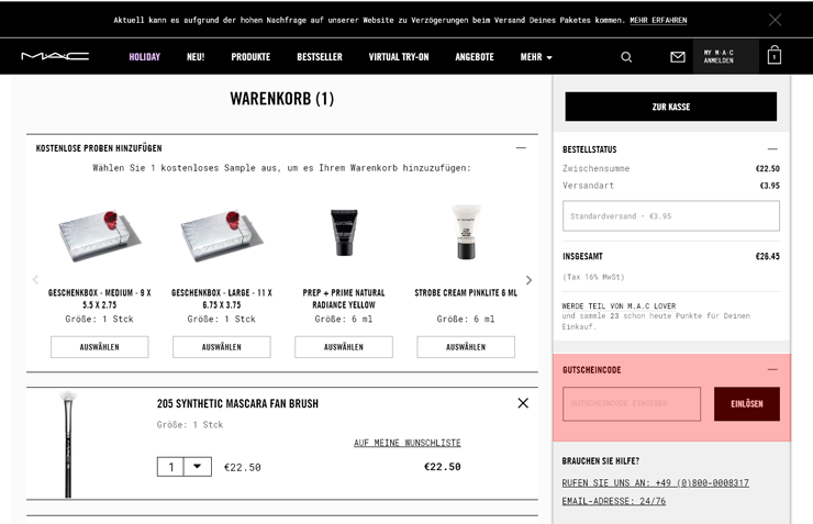 wie ist ein Mac Cosmetics Gutscheincode einzulösen