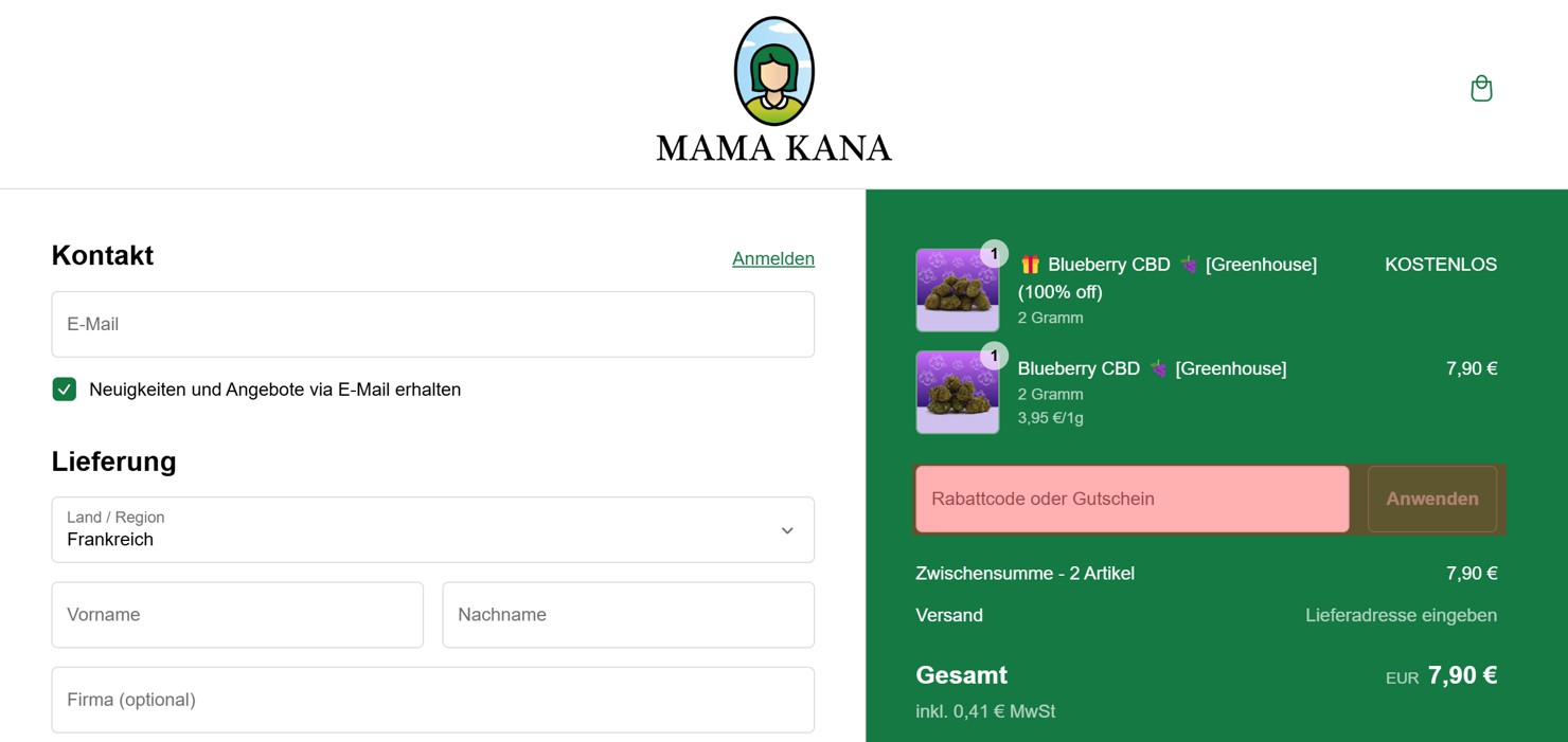 wie ist ein Mama Kana Gutscheincode einzulösen