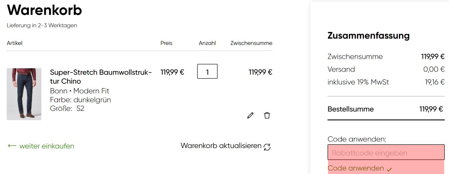 wie ist ein Meyer Hosen Gutscheincode einzulösen