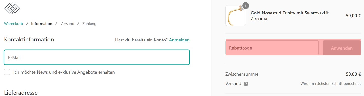 wie ist ein Namasea Gutscheincode einzulösen