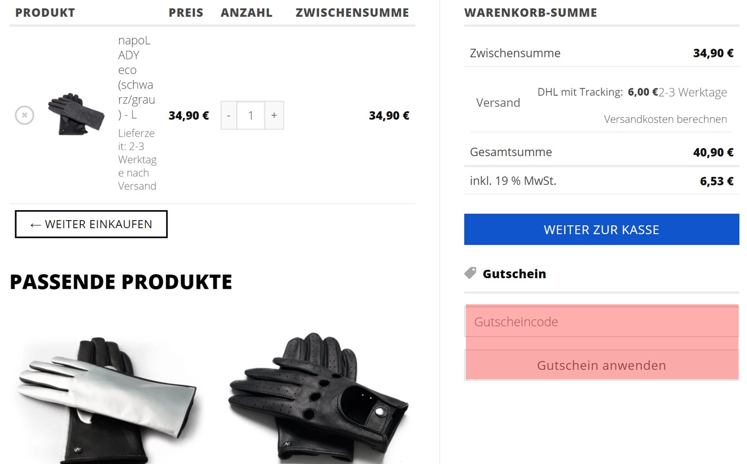 wie ist ein Napo gloves Gutscheincode einzulösen