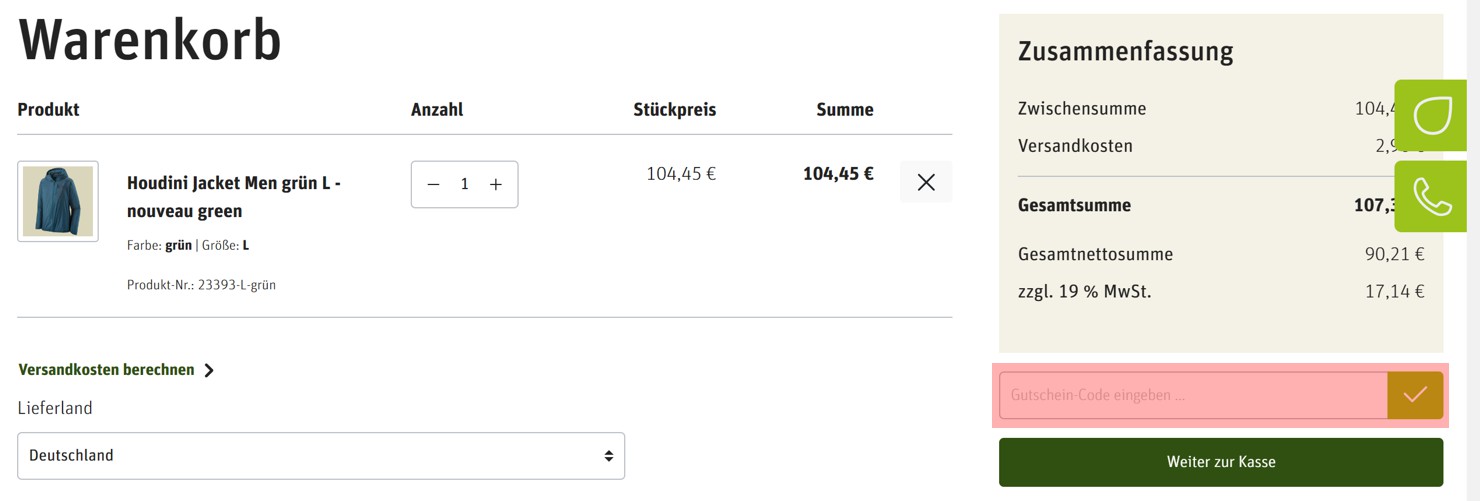 wie ist ein SHOPNAME Gutscheincode einzulösen