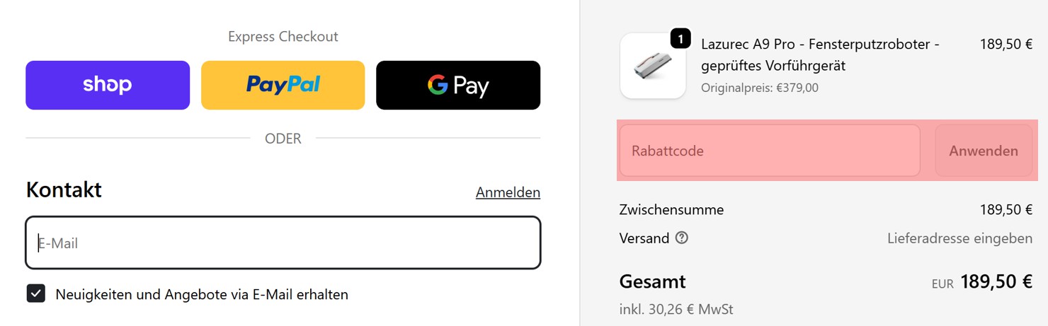 wie ist ein NIVAROQ Gutscheincode einzulösen