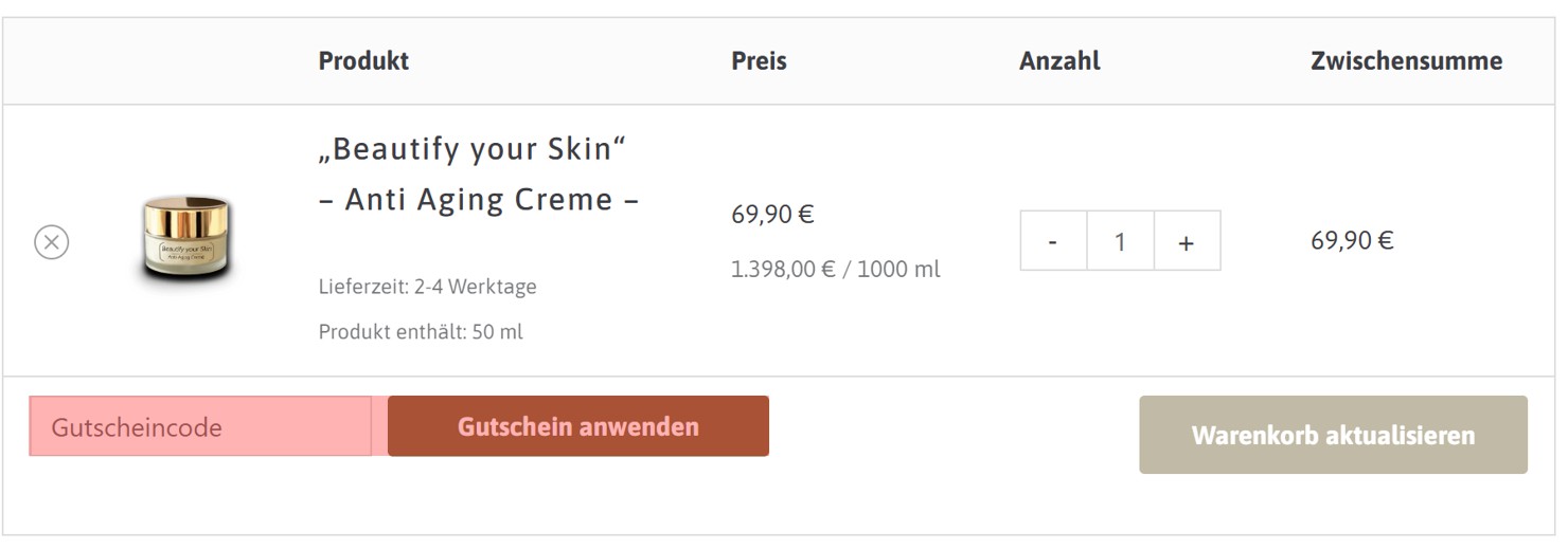 wie ist ein Oezgoeren Kosmetik Gutscheincode einzulösen