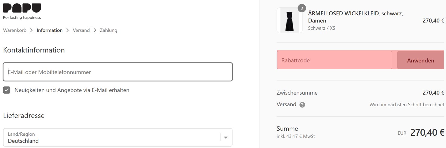 wie ist ein Papu Design Gutscheincode einzulösen