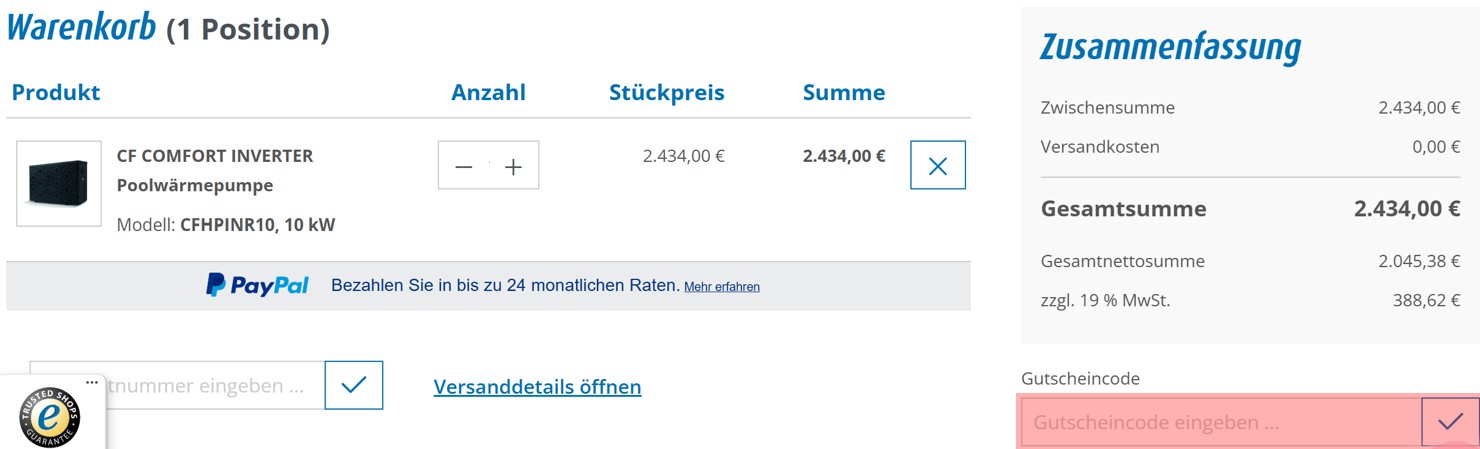 wie ist ein Primepool Gutscheincode einzulösen