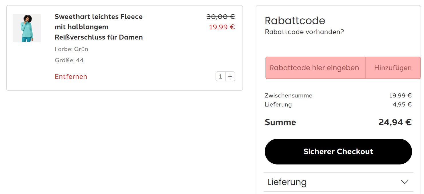 wie ist ein Regatta Gutscheincode einzulösen