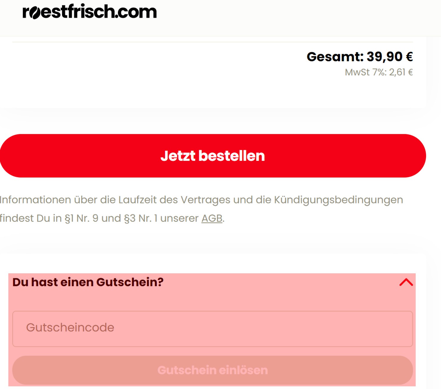 wie ist ein Roestfrisch.com Gutscheincode einzulösen