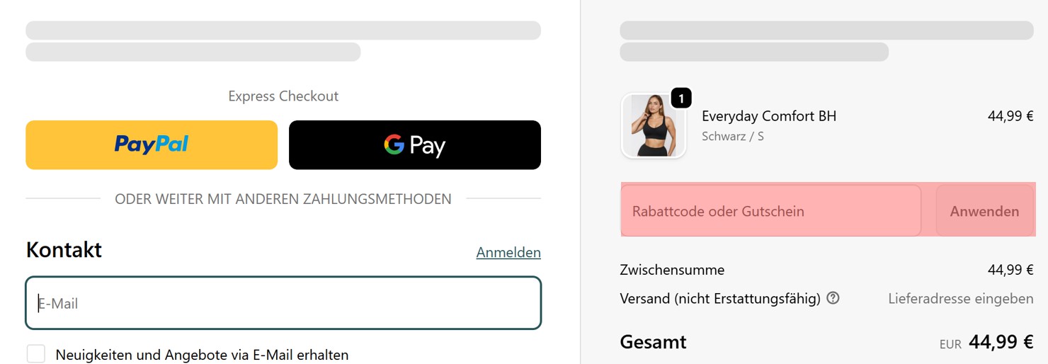 wie ist ein Rose on Six  Gutscheincode einzulösen