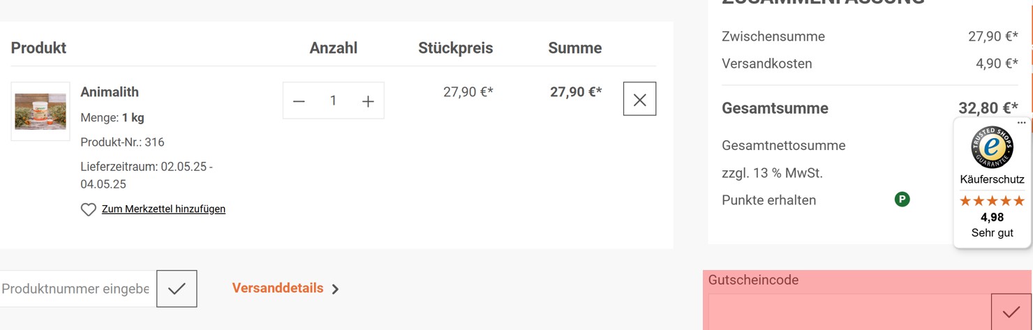 wie ist ein SanoVet  Gutscheincode einzulösen