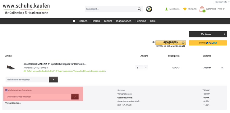 wie ist ein Schuhe.kaufen Gutscheincode einzulösen