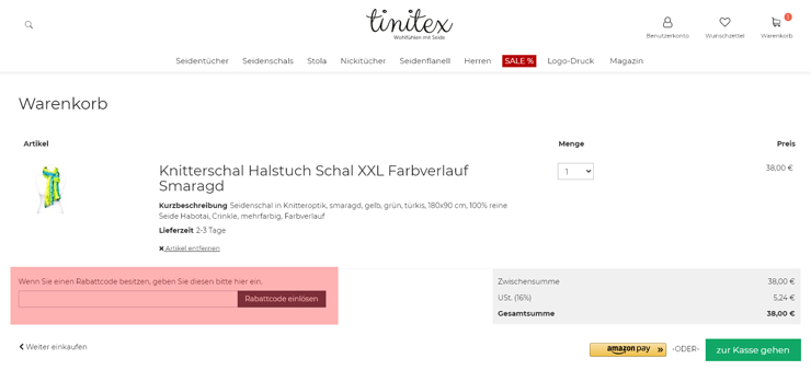 wie ist ein Tinitex Seidentücher und Seidenschals Gutscheincode einzulösen