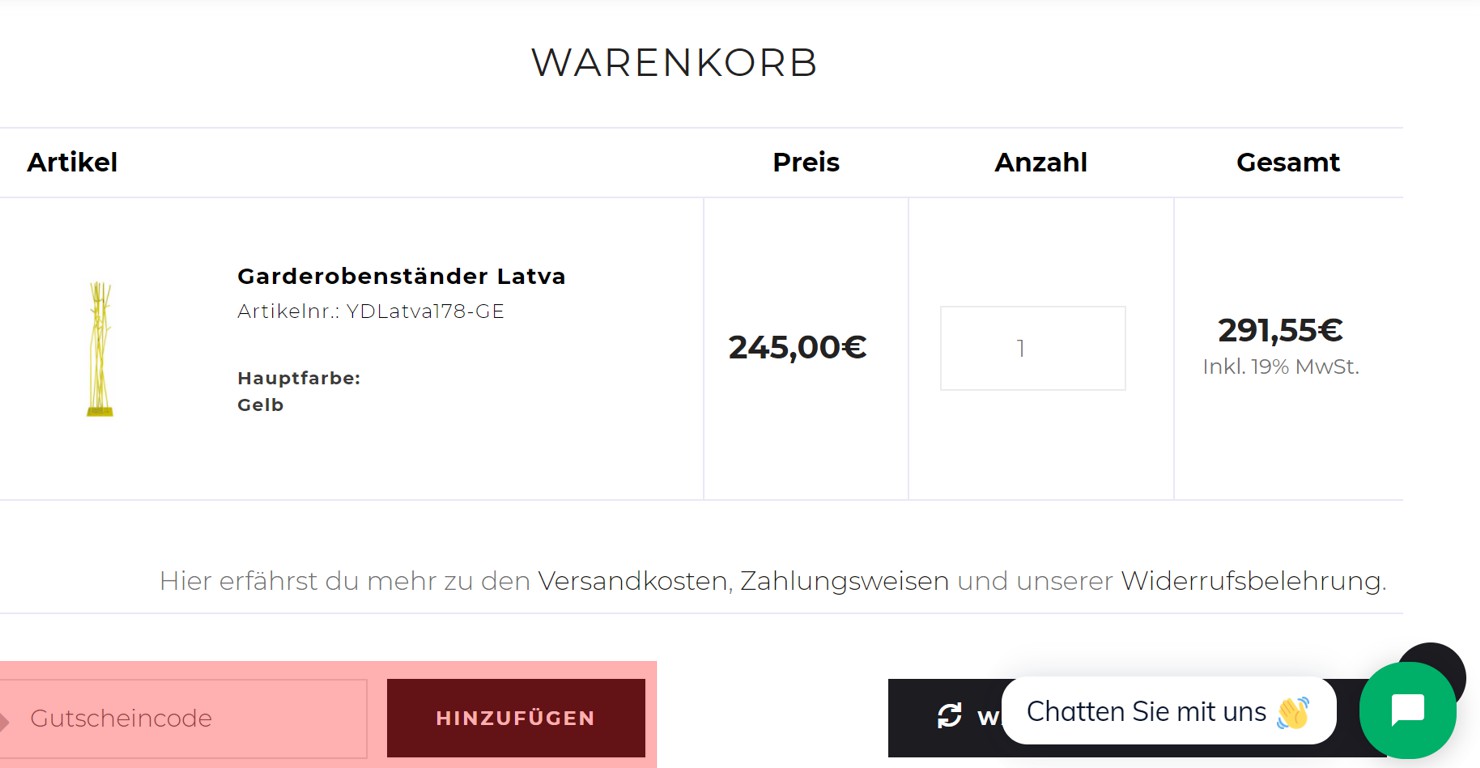 wie ist ein Kühnle Waiko Gutscheincode einzulösen