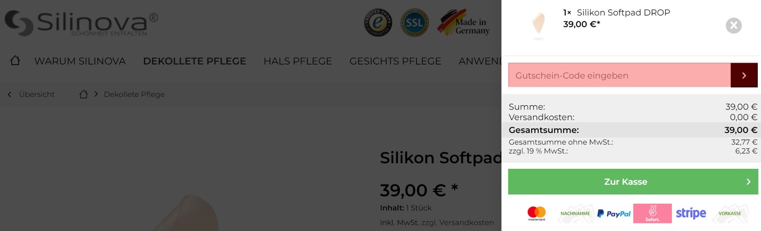 wie ist ein Silinova Gutscheincode einzulösen