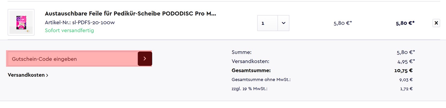wie ist ein Slian Gutscheincode einzulösen