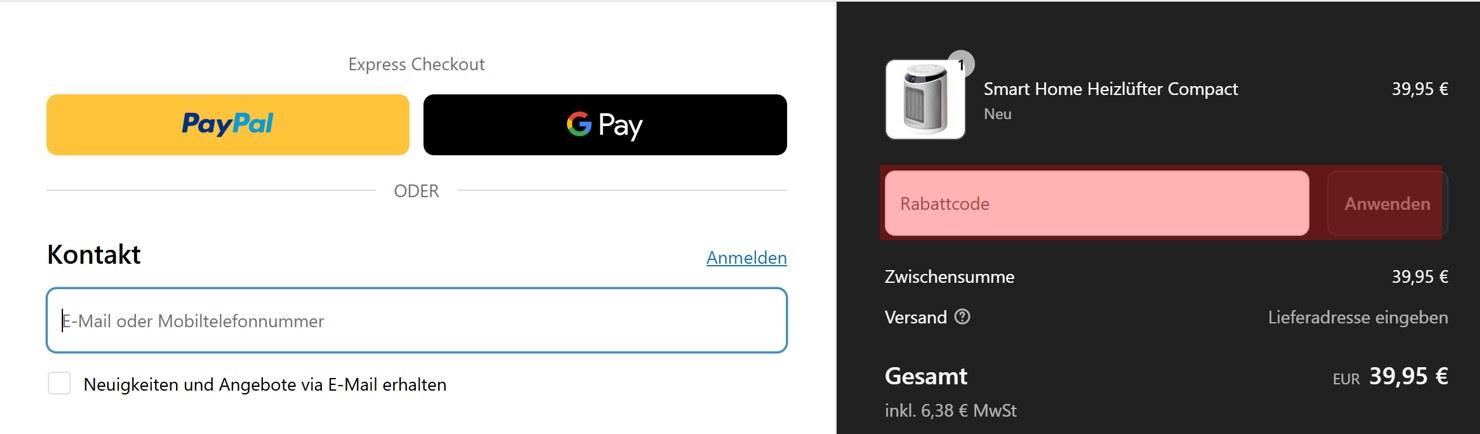 wie ist ein Smart Haven Gutscheincode einzulösen