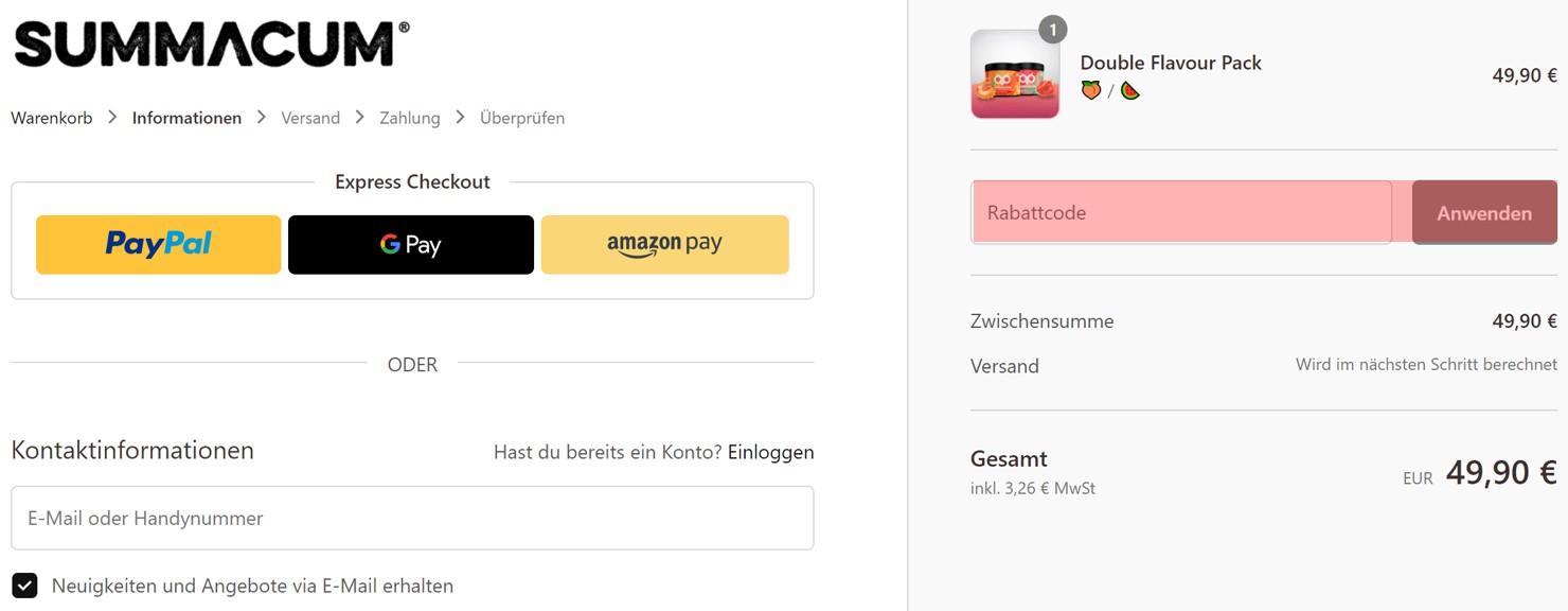 wie ist ein Summacum Gutscheincode einzulösen