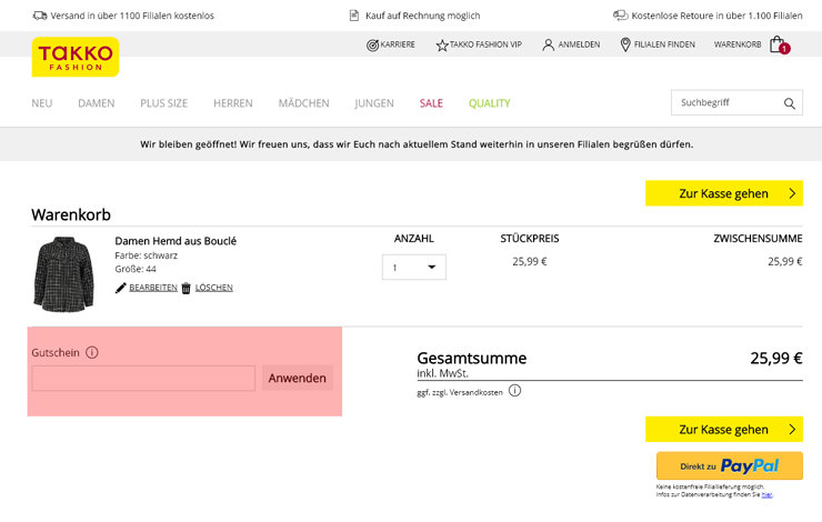 wie ist ein Takko Gutscheincode einzulösen