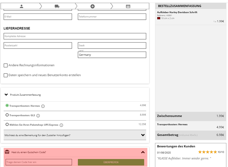 wie ist ein tenstickers.de Gutscheincode einzulösen