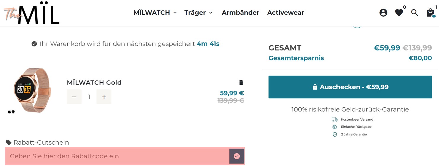 wie ist ein MÏL Gutscheincode einzulösen