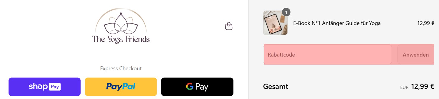 wie ist ein The Yoga Friends Gutscheincode einzulösen