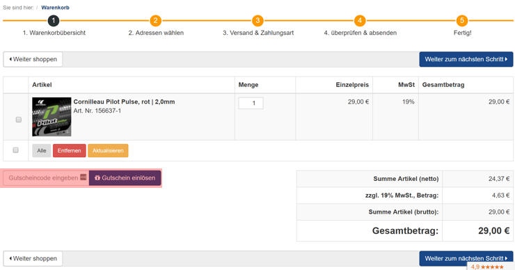 wo muss ein tischtennis.biz Gutscheincode eingeloest werden