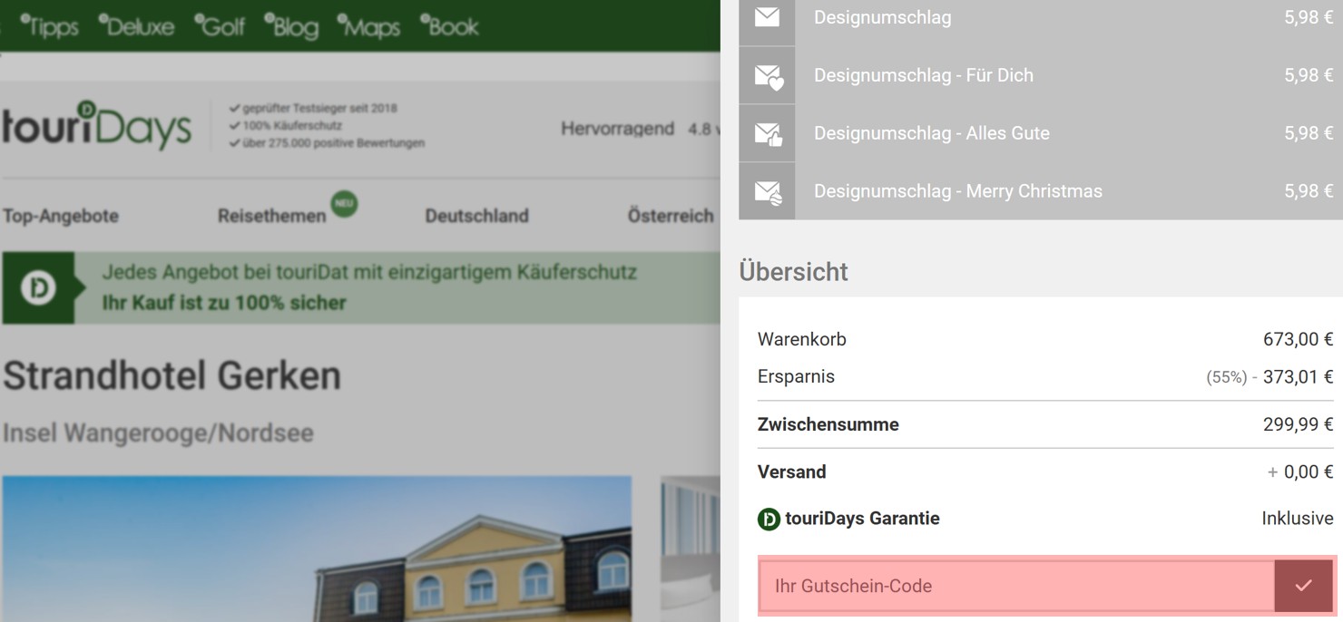 wie ist ein touriDat  Gutscheincode einzulösen