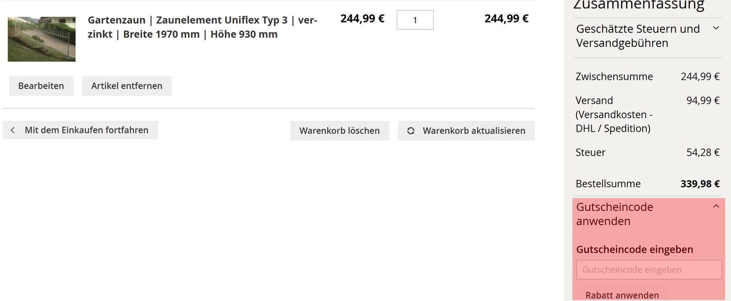 wie ist ein Triebenbacher Home Gutscheincode einzulösen