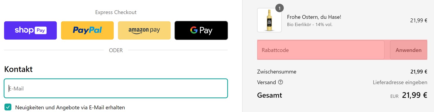 wie ist ein Trinkspruch Gutscheincode einzulösen