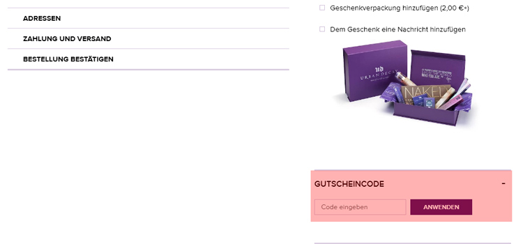 wie ist ein Urbandecay Gutscheincode einzulösen