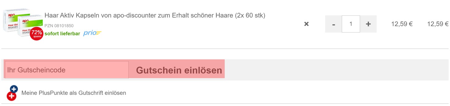 wie ist ein Versandapo Gutscheincode einzulösen