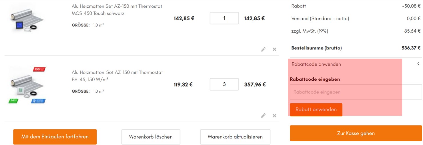 wie ist ein Warm-On Gutscheincode einzulösen