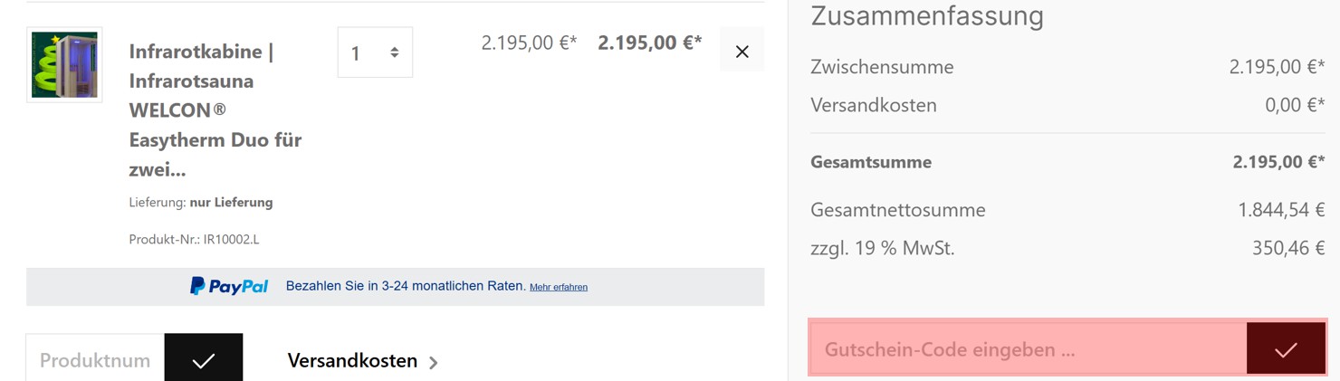 wie ist ein Welcon Gutscheincode einzulösen