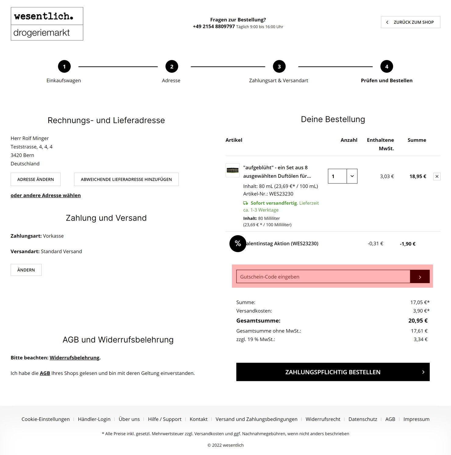 wie ist ein wesentlich Gutscheincode einzulösen