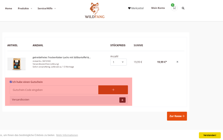 wie ist ein Wildfang Gutscheincode einzulösen