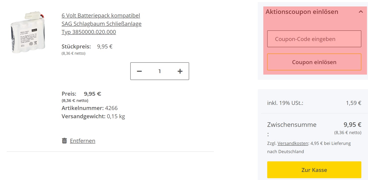 wie ist ein WSP Battery Gutscheincode einzulösen