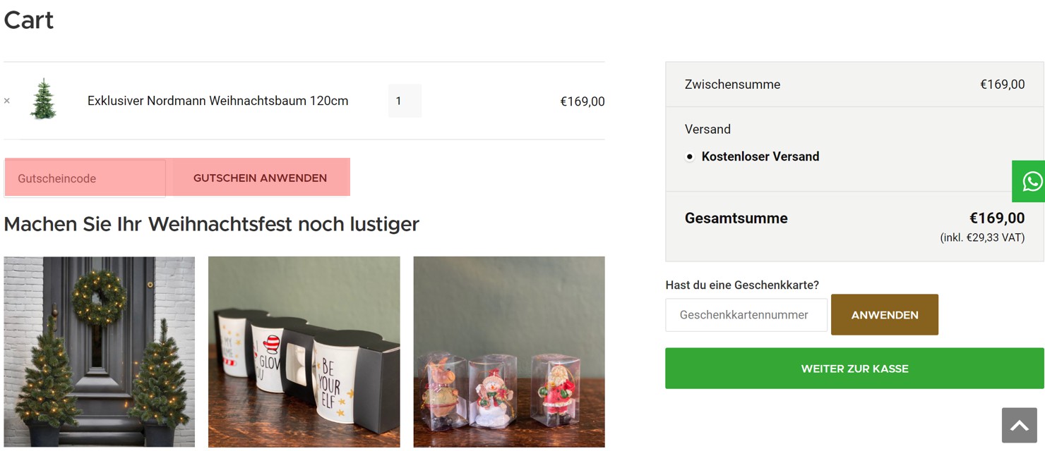 wie ist ein S
Xmasdeco Gutscheincode einzulösen