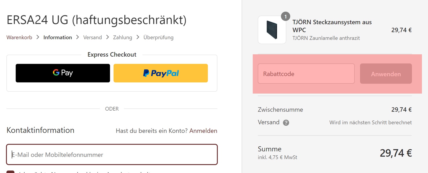 wie ist ein zaunmichl  Gutscheincode einzulösen