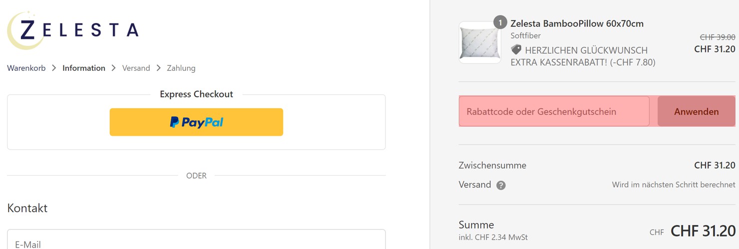 wie ist ein Zelesta Gutscheincode einzulösen